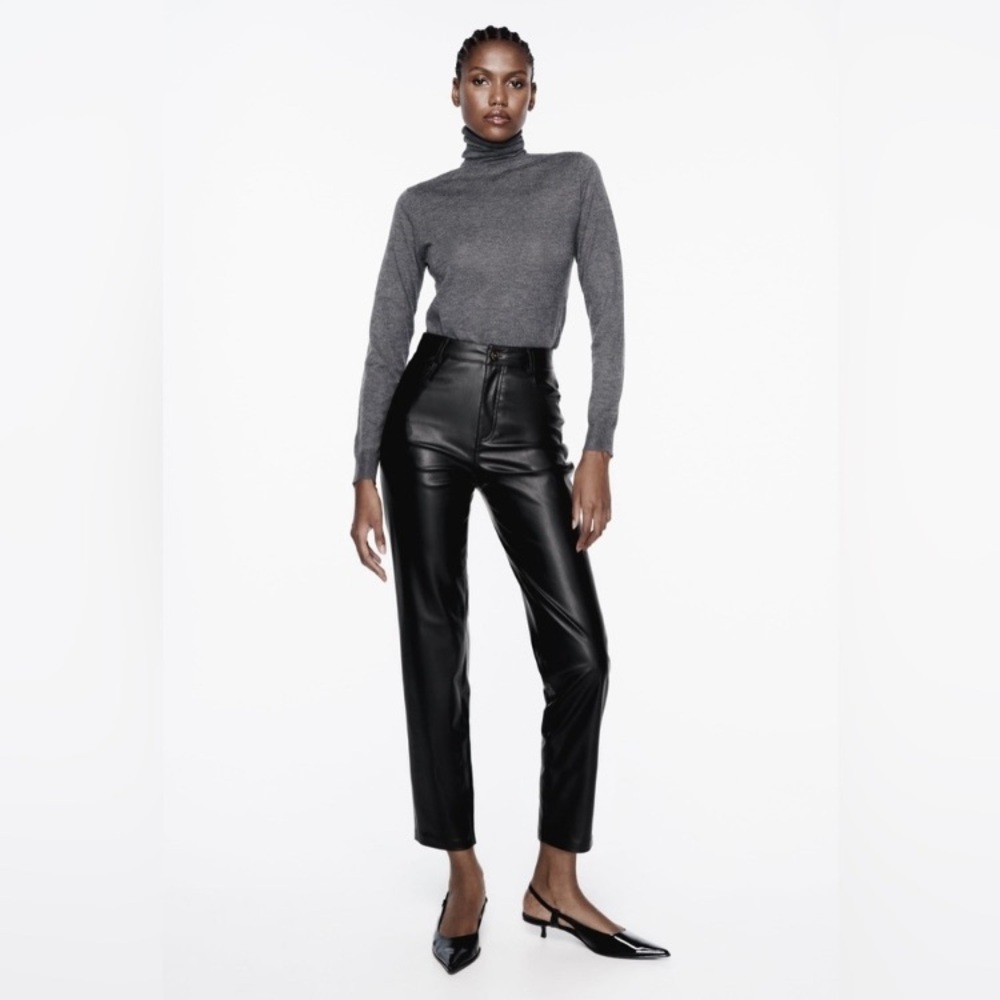 Zara Faux Leather  High Waist Pant